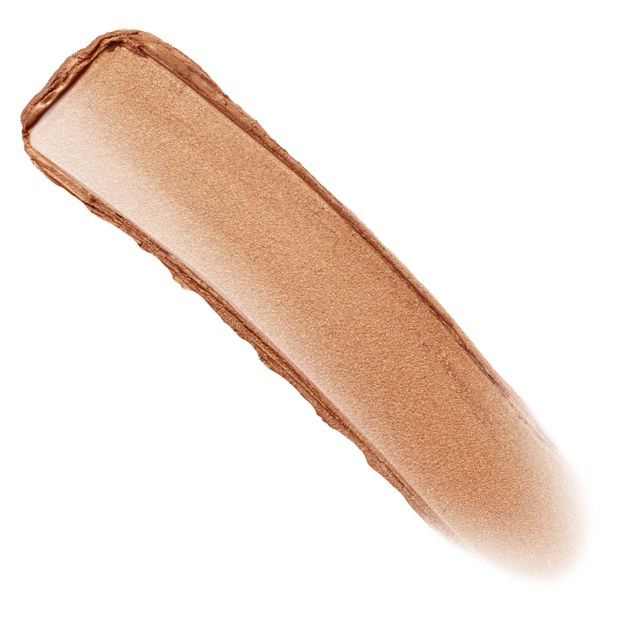 Ignite Lite Stix swatch glides in a single, thick stroke, revealing a creamy, warm golden-bronze shimmer on a clean white background - ColourPop Lite Stix highlighter showing smooth texture and pearly glow.