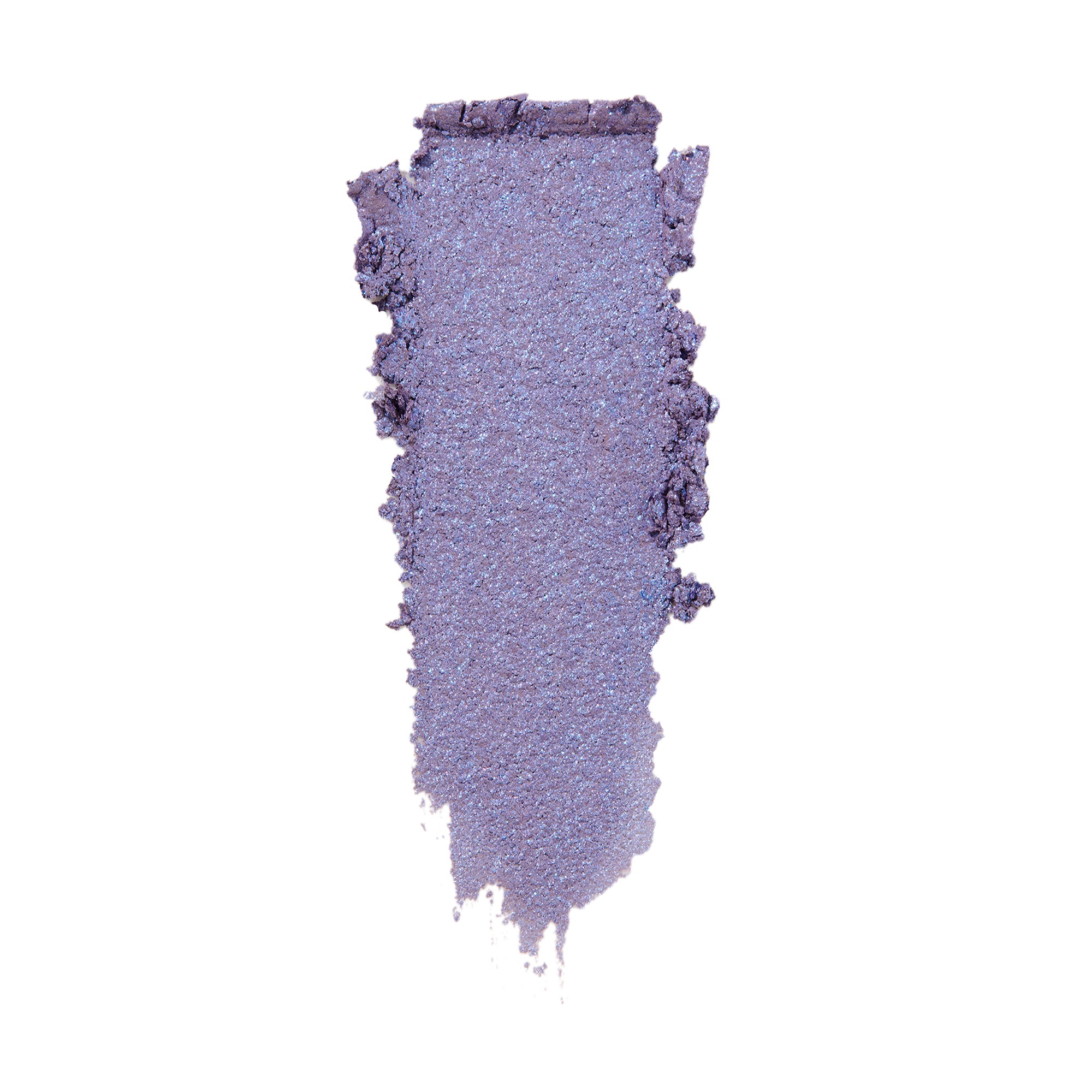Rose Garden ColourPop Super Shock Shadow swatched in a single wide smear, a cool-toned lavender purple with icy blue sparkle and metallic sheen, showing soft, blendable texture on a white background.